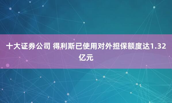 十大证券公司 得利斯已使用对外担保额度达1.32亿元